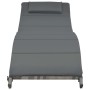 Set de muebles de jardín plegables 3 pzas ratán sintético gris de vidaXL, Tumbonas - Ref: Foro24-44815, Precio: 223,18 €, Des...