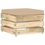 Gartenmöbel 6-teilig mit grün imprägnierten Holzkissen von vidaXL, Gartensets - Ref: Foro24-3074666, Preis: 671,95 €, Rabatt: %