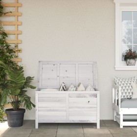 Solid white fir garden storage chest 99x49.5x58.5 cm by vidaXL, Outdoor storage boxes - Ref: Foro24-364753, Price: 132,99 €, ...