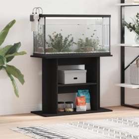 Schwarze Aquariumhalterung aus Holzwerkstoff, 80 x 35 x 60 cm von vidaXL, Aquarium unterstützt - Ref: Foro24-833576, Preis: 6...