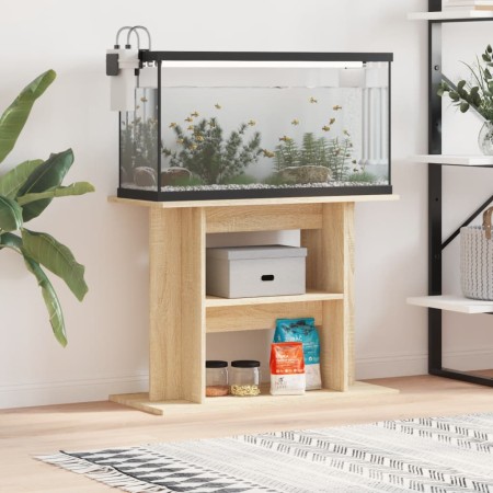 Aquariumhalterung aus Holzwerkstoff, Sonoma-Eiche, 80 x 35 x 60 cm von vidaXL, Aquarium unterstützt - Ref: Foro24-833578, Pre...