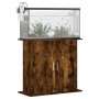 Aquariumhalterung aus Holzwerkstoff, geräucherte Eiche, 81 x 36 x 73 cm von vidaXL, Aquarium unterstützt - Ref: Foro24-833604...