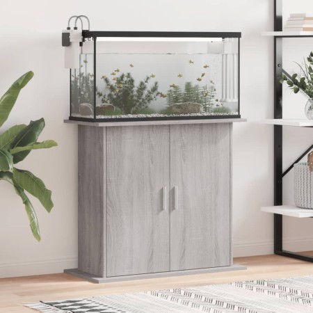 Sonoma-grauer Aquarienständer aus Holzwerkstoff, 81 x 36 x 73 cm von vidaXL, Aquarium unterstützt - Ref: Foro24-833605, Preis...