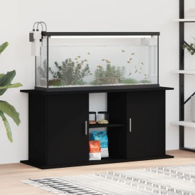 Schwarze Aquariumhalterung aus Holzwerkstoff, 121 x 41 x 58 cm von vidaXL, Aquarium unterstützt - Ref: Foro24-833616, Preis: ...