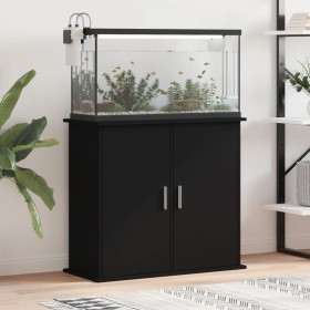 Schwarze Aquariumhalterung aus Holzwerkstoff, 81 x 36 x 73 cm von vidaXL, Aquarium unterstützt - Ref: Foro24-833624, Preis: 1...