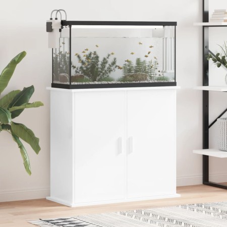 Glänzend weiße Aquariumhalterung aus Holzwerkstoff, 81 x 36 x 73 cm von vidaXL, Aquarium unterstützt - Ref: Foro24-833625, Pr...