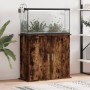 Aquariumhalterung aus Holzwerkstoff, geräucherte Eiche, 81 x 36 x 73 cm von vidaXL, Aquarium unterstützt - Ref: Foro24-833628...