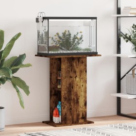 Aquariumhalterung aus Holzwerkstoff, geräucherte Eiche, 60,5 x 36 x 72,5 cm von vidaXL, Aquarium unterstützt - Ref: Foro24-83...