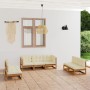 7-piece garden furniture set with solid pine wood cushions by vidaXL, Garden sets - Ref: Foro24-3076472, Price: 734,99 €, Dis...