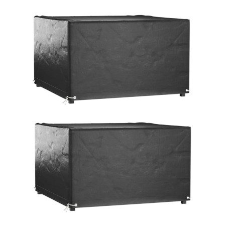 Fundas muebles de jardín 2 uds 8 ojales cuadrado 125x125x75 cm de vidaXL, Fundas para muebles de jardín - Ref: Foro24-3155342...