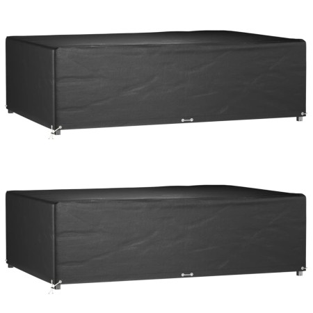 Fundas muebles jardín 2 uds 12 ojales rectangular 227x152x65 cm de vidaXL, Fundas para muebles de jardín - Ref: Foro24-315535...