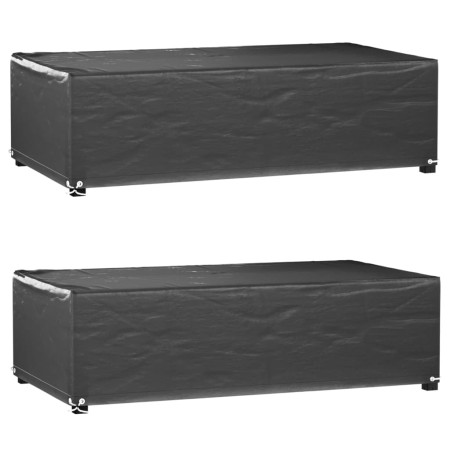 Fundas muebles de jardín 2 uds 8 ojales rectangular 125x70x35cm de vidaXL, Fundas para muebles de jardín - Ref: Foro24-315534...