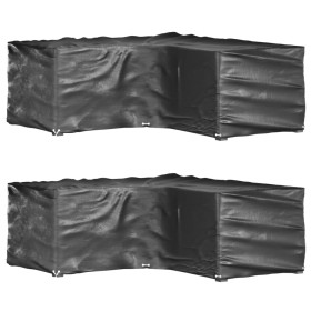 L-shaped garden furniture covers, 2 units, with 16 eyelets, 215x215x70 cm. by vidaXL, Garden furniture covers - Ref: Foro24-3...