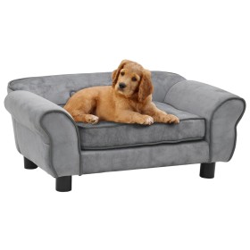 Gray plush dog sofa 72x45x30 cm by vidaXL, Beds for dogs - Ref: Foro24-170951, Price: 71,99 €, Discount: %