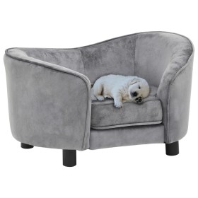 Gray plush dog sofa 69x49x40 cm by vidaXL, Beds for dogs - Ref: Foro24-170941, Price: 84,31 €, Discount: %