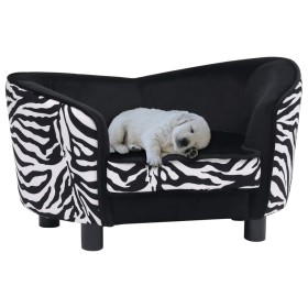 Black plush dog sofa 68x38x38 cm by vidaXL, Beds for dogs - Ref: Foro24-170962, Price: 91,96 €, Discount: %