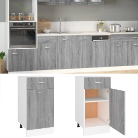 Low kitchen cabinet engineered wood Sonoma gray 40x46x81.5 cm by vidaXL, Kitchen cabinets - Ref: Foro24-815571, Price: 62,98 ...