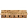 Wall coat rack solid untreated mango wood 60x15x20 cm by vidaXL, Hat and coat racks - Ref: Foro24-286469, Price: 50,92 €, Dis...