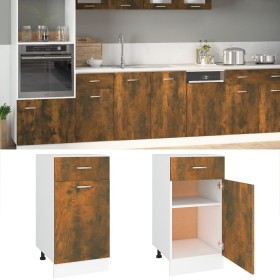 Smoked oak engineered wood kitchen base cabinet by vidaXL, Kitchen cabinets - Ref: Foro24-815570, Price: 56,79 €, Discount: %