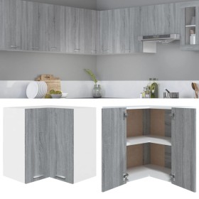 Corner hanging wardrobe in gray Sonoma engineered wood by vidaXL, Kitchen cabinets - Ref: Foro24-815598, Price: 65,19 €, Disc...