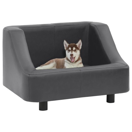 Sofá para perros cuero sintético gris 67x52x40 cm de vidaXL, Camas para perros - Ref: Foro24-170945, Precio: 80,86 €, Descuen...