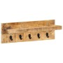 Wall coat rack solid untreated mango wood 60x15x20 cm by vidaXL, Hat and coat racks - Ref: Foro24-286469, Price: 50,92 €, Dis...