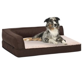 Brown linen look ergonomic dog bed mattress 75x53cm by vidaXL, Beds for dogs - Ref: Foro24-171338, Price: 53,99 €, Discount: %