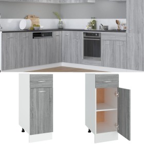 Armario bajo de cocina madera de ingeniería gris 30x46x81,5 cm de vidaXL, Armarios de cocina - Ref: Foro24-815568, Precio: 62...