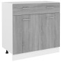 Sonoma gray plywood kitchen lower cabinet 80x46x81.5 cm by vidaXL, Kitchen cabinets - Ref: Foro24-815580, Price: 89,82 €, Dis...