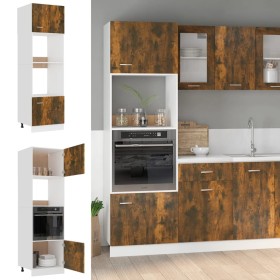 Smoked oak plywood microwave cabinet 60x57x207 cm by vidaXL, Kitchen cabinets - Ref: Foro24-815603, Price: 144,29 €, Discount: %