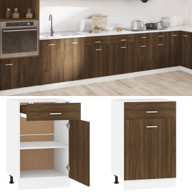 Armario bajo de cocina madera ingeniería marrón roble de vidaXL, Armarios de cocina - Ref: Foro24-815575, Precio: 60,26 €, De...