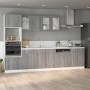 Sonoma gray plywood microwave cabinet 60x57x207 cm by vidaXL, Kitchen cabinets - Ref: Foro24-815604, Price: 191,17 €, Discoun...