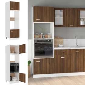 Oak brown plywood microwave cabinet 60x57x207 cm by vidaXL, Kitchen cabinets - Ref: Foro24-815605, Price: 162,52 €, Discount: %