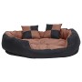 Cojín para perro reversible y lavable negro marrón 110x80x23cm de vidaXL, Camas para perros - Ref: Foro24-171221, Precio: 65,...