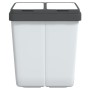 Double white trash can 2x25 L by vidaXL, Garbage cans and trash cans - Ref: Foro24-154981, Price: 61,02 €, Discount: %