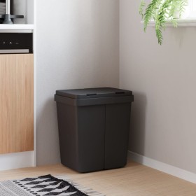 Anthracite gray double trash can 2x25 L by vidaXL, Garbage cans and trash cans - Ref: Foro24-154982, Price: 55,96 €, Discount: %