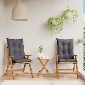 Reclining garden chairs and cushions 2 pcs solid teak wood by vidaXL, Garden chairs - Ref: Foro24-3196448, Price: 278,95 €, D...