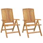 Reclining garden chairs and cushions 2 pcs solid teak wood by vidaXL, Garden chairs - Ref: Foro24-3196448, Price: 278,95 €, D...