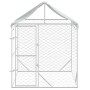 Perrera de exterior con toldo acero galvanizado plata 2x2x2,5 m de vidaXL, Casetas y cercados para perros - Ref: Foro24-15367...