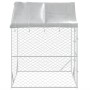 Perrera de exterior con toldo acero galvanizado plata 2x2x2,5 m de vidaXL, Casetas y cercados para perros - Ref: Foro24-15367...