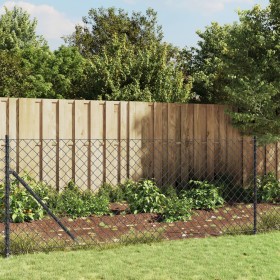 Wire fence with anthracite gray flange 0.8x10 m by vidaXL, fence panels - Ref: Foro24-153984, Price: 41,99 €, Discount: %