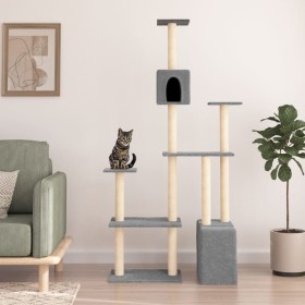 Cat scratching post with light gray sisal posts 180 cm by vidaXL, Cat furniture - Ref: Foro24-171775, Price: 57,23 €, Discoun...