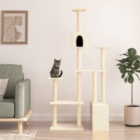 Cat scratcher with cream sisal posts 180 cm by vidaXL, Cat furniture - Ref: Foro24-171774, Price: 66,99 €, Discount: %