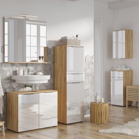 Germania GW-Avino bathroom cabinet 34x39x85 cm white and Navarra oak by Germania, bathroom vanities - Ref: Foro24-438402, Pri...