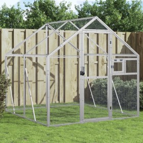 Vogelhaus aus silbernem Aluminium, 1,79 x 2 x 1,85 m von vidaXL, Füße und Vogelkäfige - Ref: Foro24-3155795, Preis: 404,99 €,...