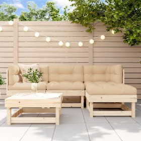 5-piece garden furniture set and solid wood cushions by vidaXL, Garden sets - Ref: Foro24-3185787, Price: 380,99 €, Discount: %