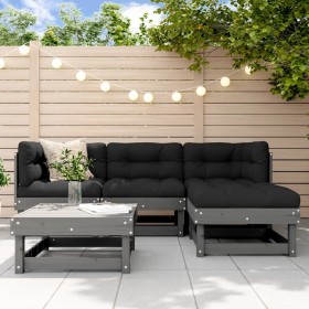 5-piece garden furniture set and gray solid wood cushions by vidaXL, Garden sets - Ref: Foro24-3185789, Price: 482,99 €, Disc...