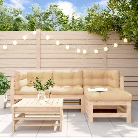 5-piece garden furniture set and solid wood cushions by vidaXL, Garden sets - Ref: Foro24-3185801, Price: 415,84 €, Discount: %