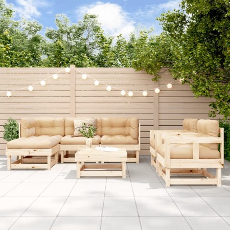 7-piece garden furniture set and solid wood cushions by vidaXL, Garden sets - Ref: Foro24-3185808, Price: 542,14 €, Discount: %