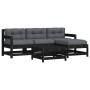 5-piece garden furniture set with black solid wood cushions by vidaXL, Garden sets - Ref: Foro24-3185798, Price: 441,77 €, Di...